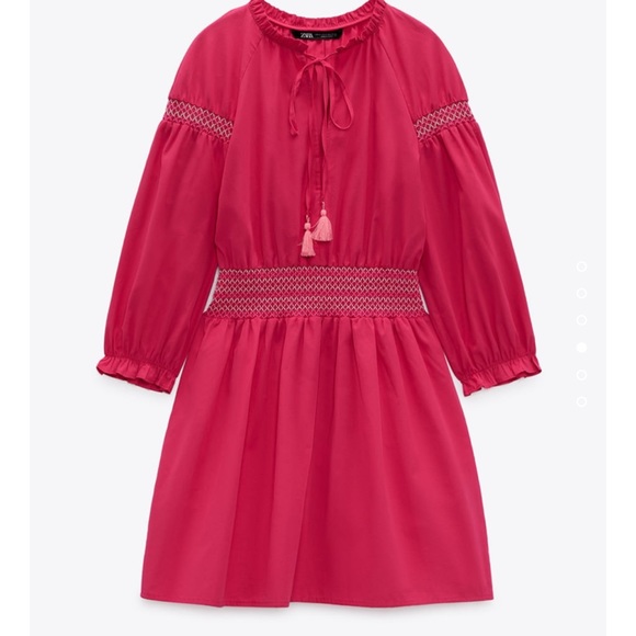 Zara Dresses & Skirts - ZARA CONTRASTING ELASTIC DETAIL POPLIN DRESS